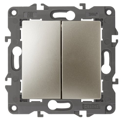 Выключатель без рамки Эра Elegance 2-кл. шампань фото Выключатель без рамки Эра Elegance 2-кл. шампань картинка